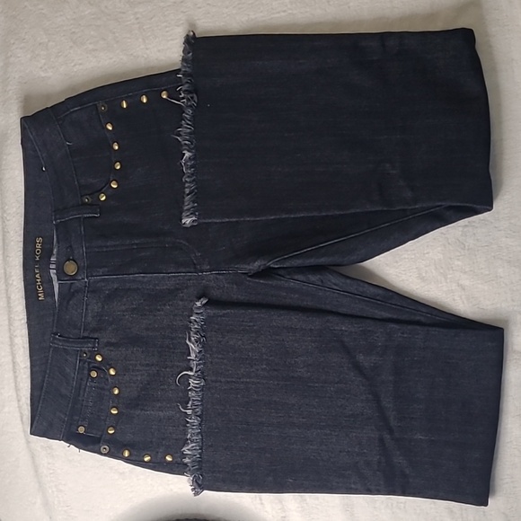 Michael Kors dark blue jeans, stud detail on legs and pockets - Picture 1 of 8